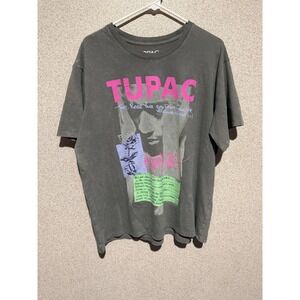 2Pac Tupac The Rose That Grew From Concrete Graphic T-Shirt Grey Pink XXL